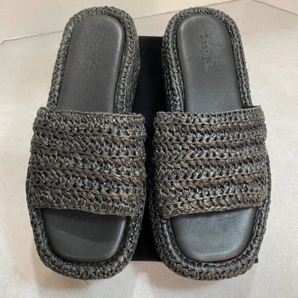 Open Edit Gisella Platform Slide Sandal Black Women's 7 - Picture 4 of 13